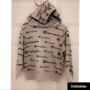 Champion Grey and Blue Hoodie 4